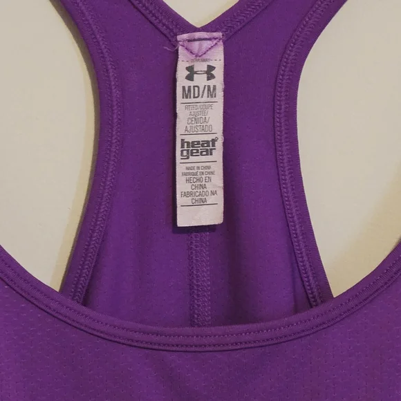 Under Armour HeatGear Purple Racerback Tank Women's M Compression Moisture Wick - Picture 5 of 8